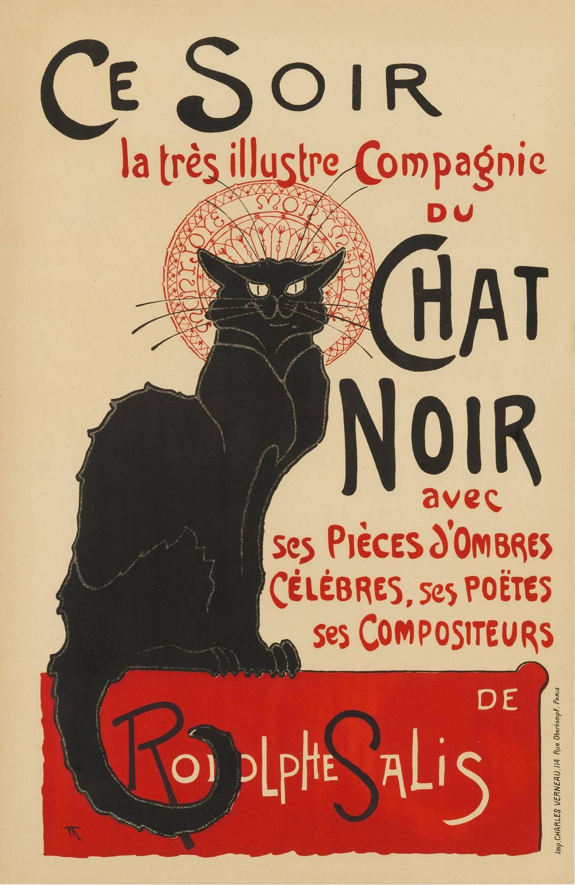 Théophile Alexandre Steinlen Animal Print - Chat Noir / Ce Soir