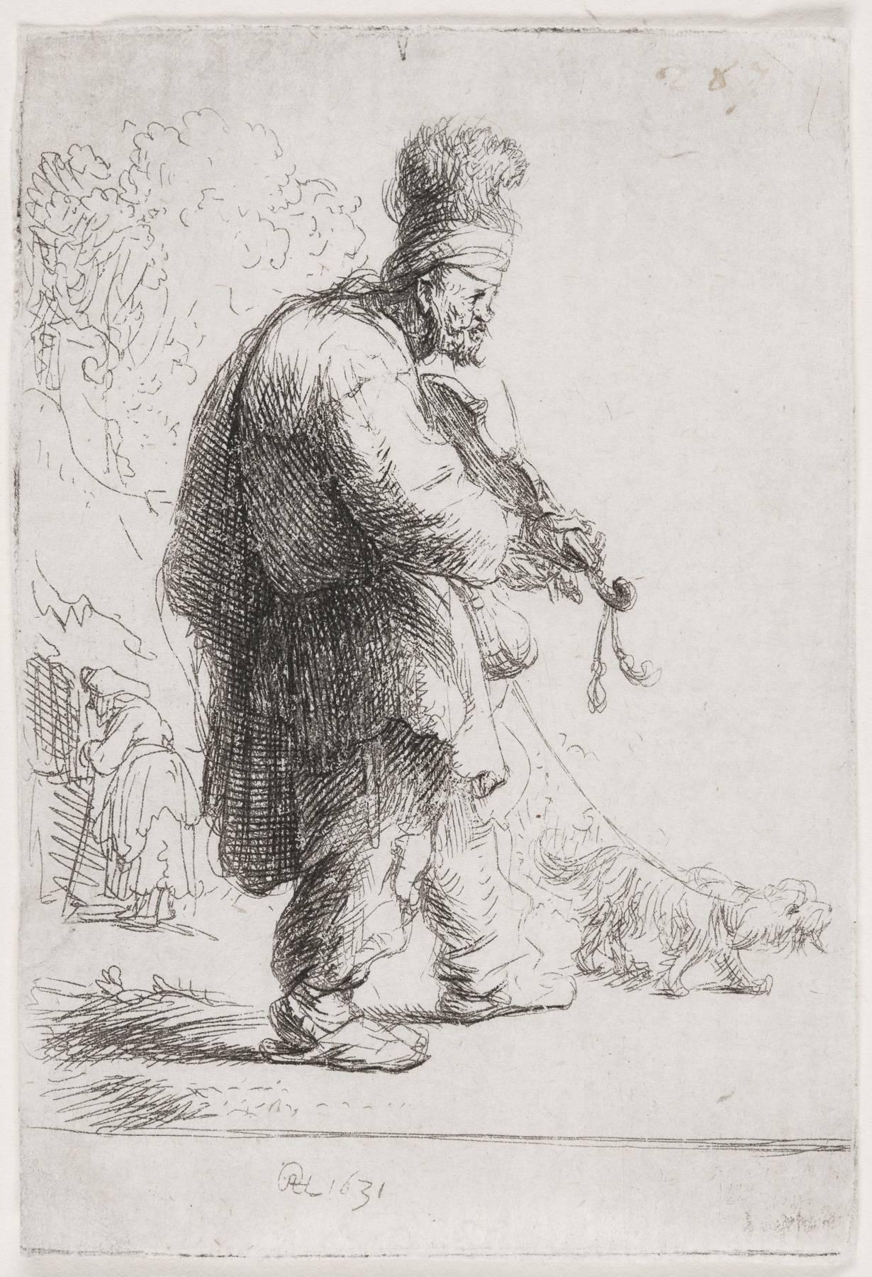 Rembrandt van Rijn Figurative Print – Der Blind Fiddler