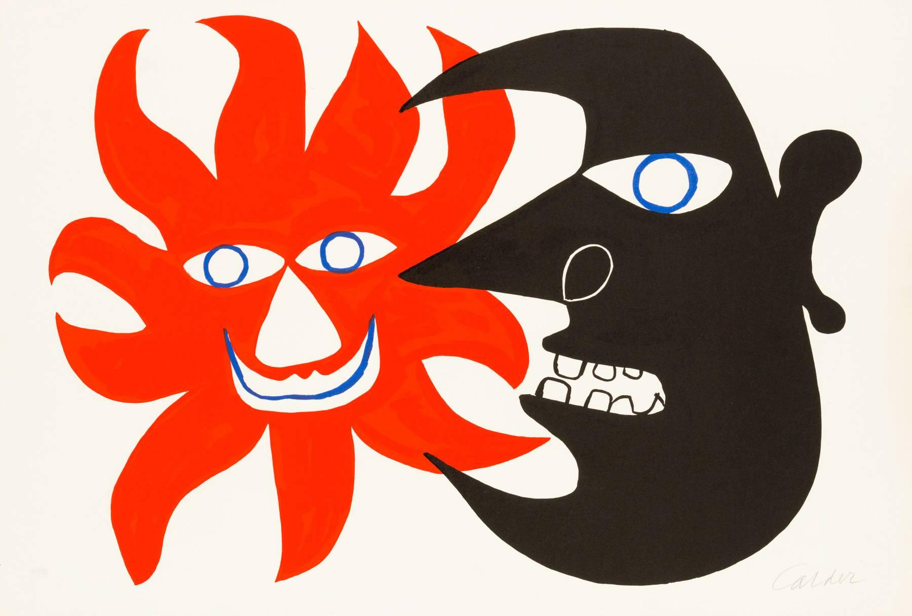Alexander Calder Abstract Print - Red Sun, Black Moon