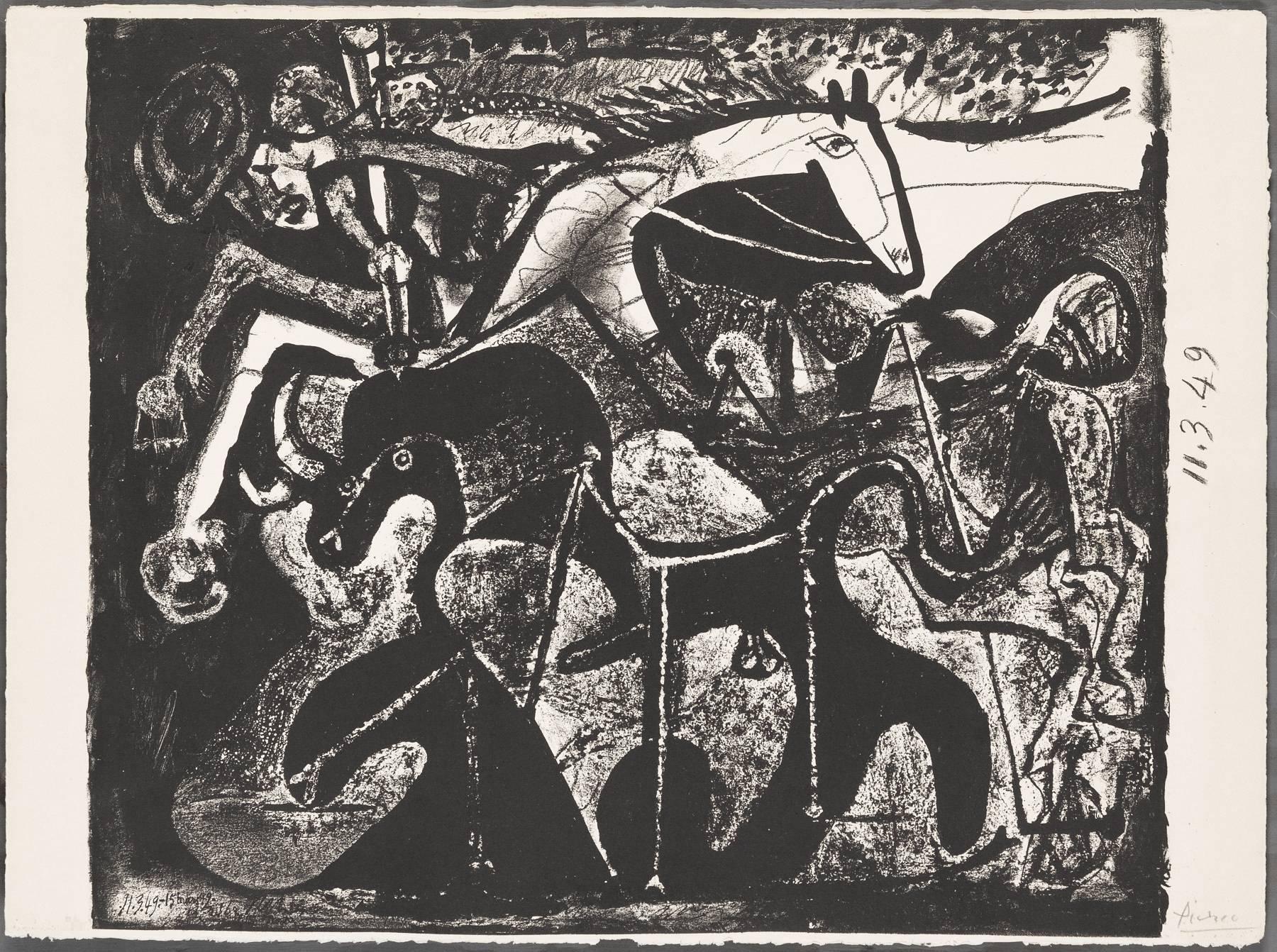 Pablo Picasso Abstract Print - Bullfight.  The Picador