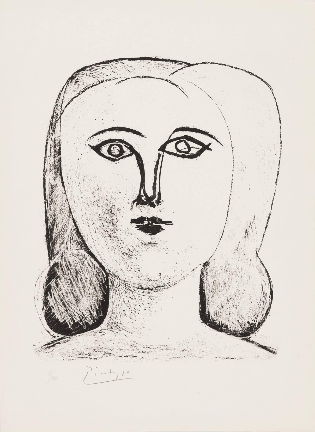 Pablo Picasso Figurative Print - Head of a Young Girl