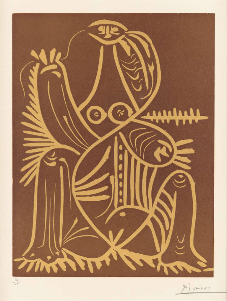 Pablo Picasso Abstract Print - Femme Assise En Pyjama De Plage, II (Seated Woman in Beach Pajames)