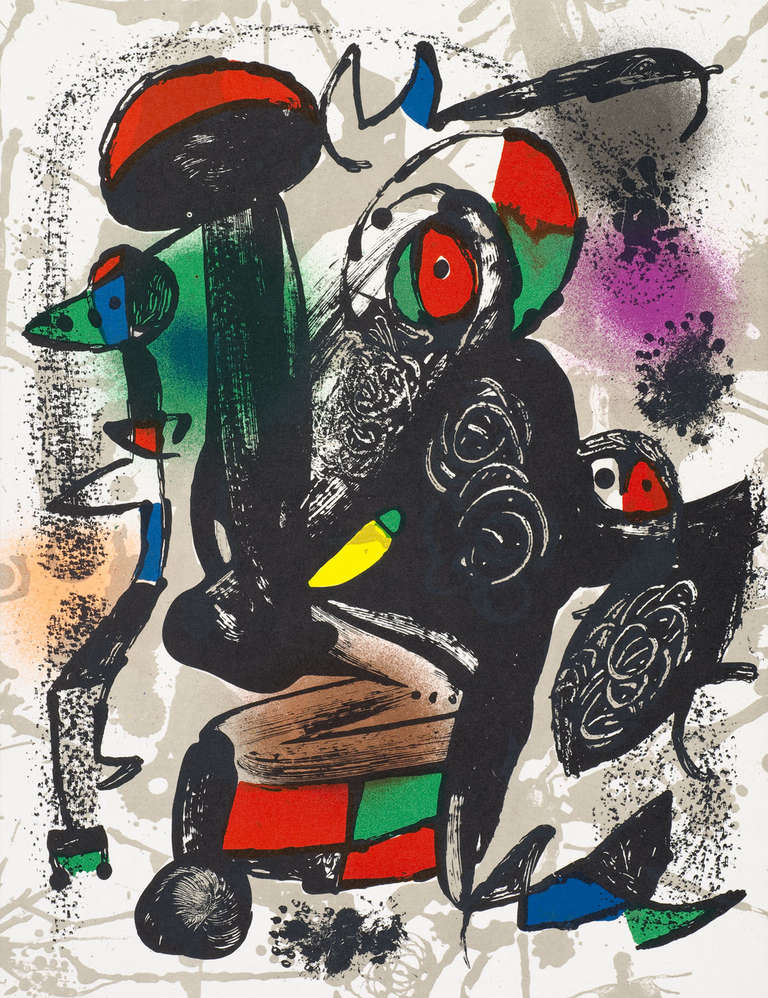 Abstract Print Joan Miró - UNTITLED des lithographies de Joan Miro IV