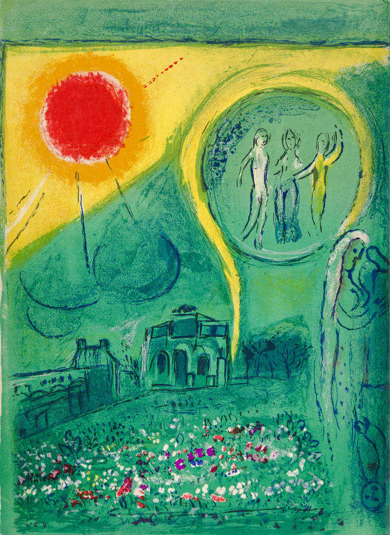 Marc Chagall Landscape Print - LA CARROUSEL DU LOUVRE (The Carrousel of the Louvre)