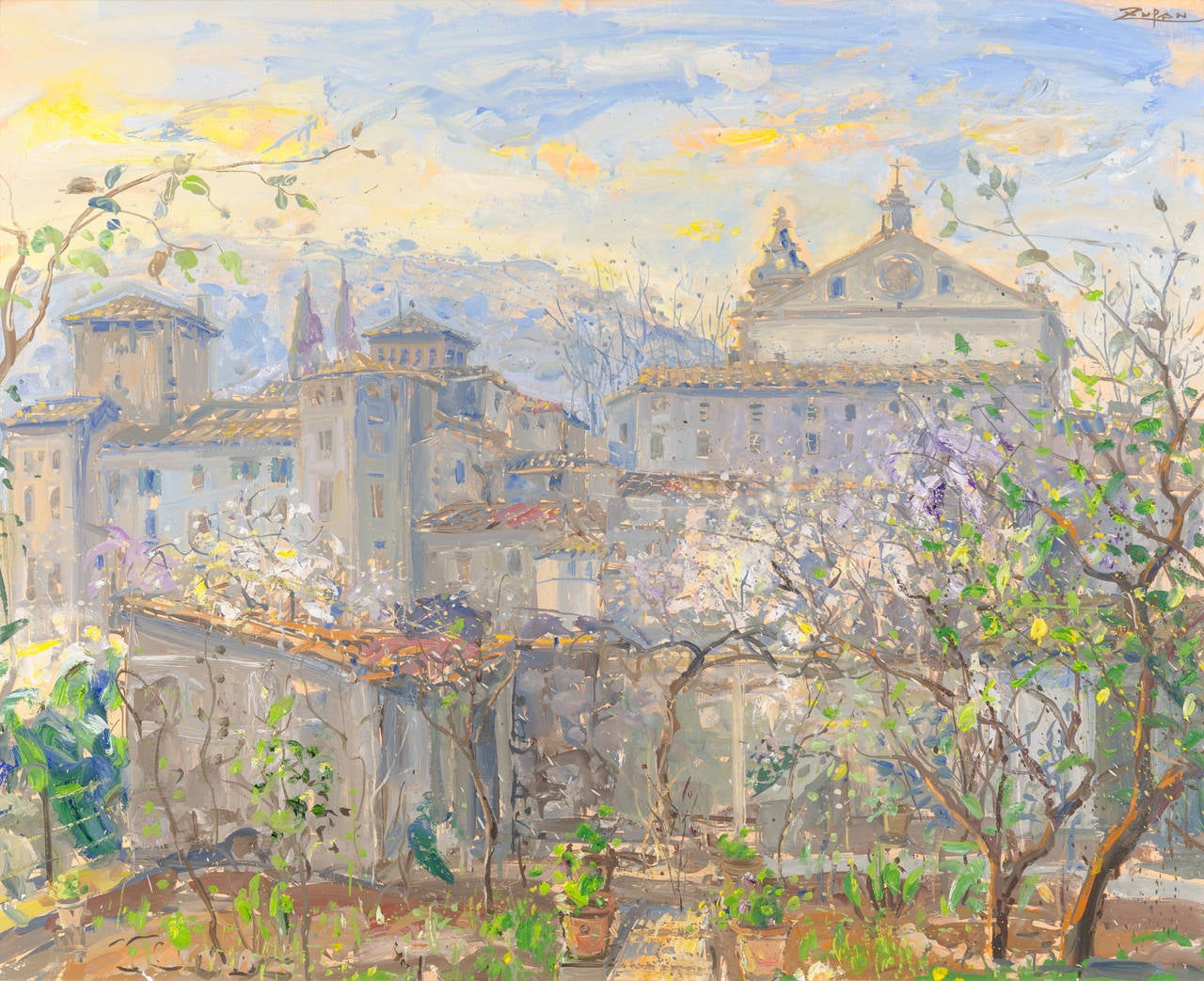 Bruno Zupan - Roses in My Village For Sale at 1stDibs