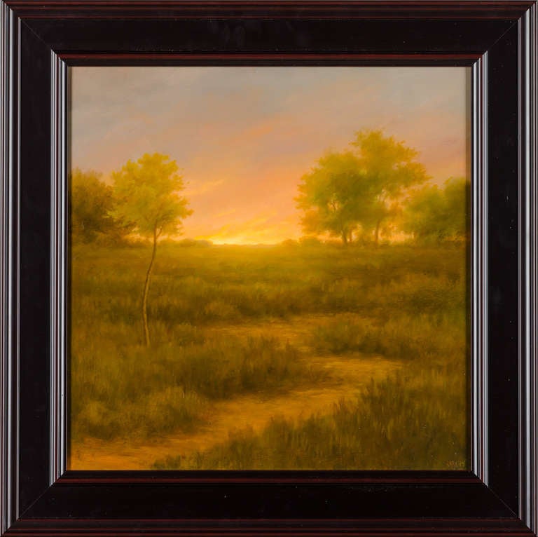 Hill Path Sunset - Painting by Jane Bloodgood-Abrams