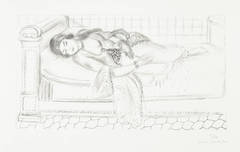 Oriental on a Bed, Against a Background of Red Squares