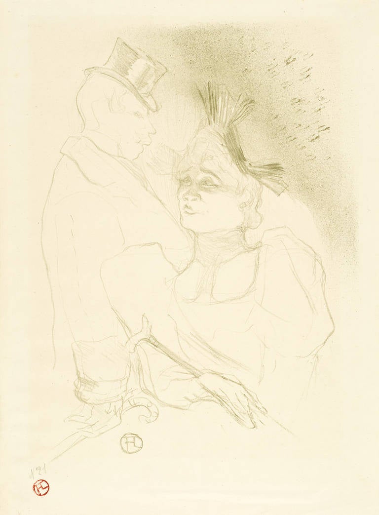 Henri de Toulouse-Lautrec Figurative Print - Mademoiselle Lender et Baron