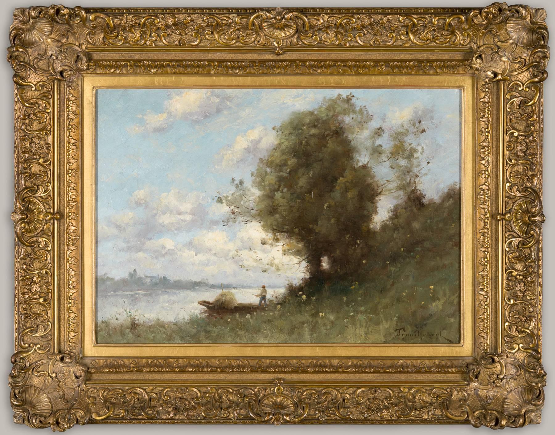 Paul Desire Trouillebert Landscape Painting - Hay Boat