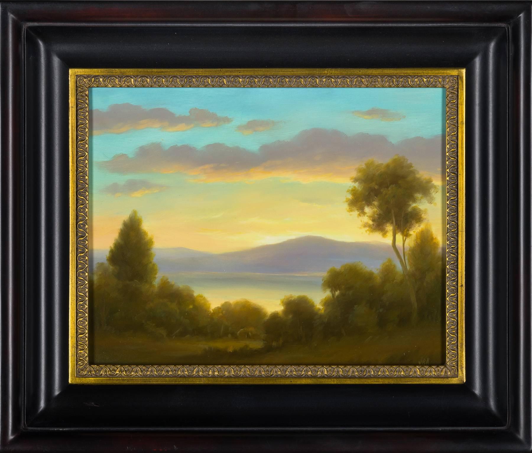 Last Light from the Hill - Painting by Jane Bloodgood-Abrams