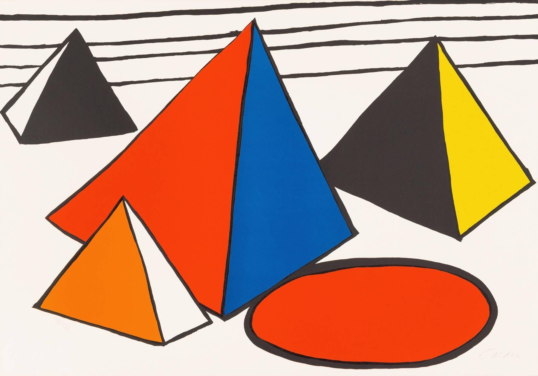 Alexander Calder Abstract Print - Four Pyramids