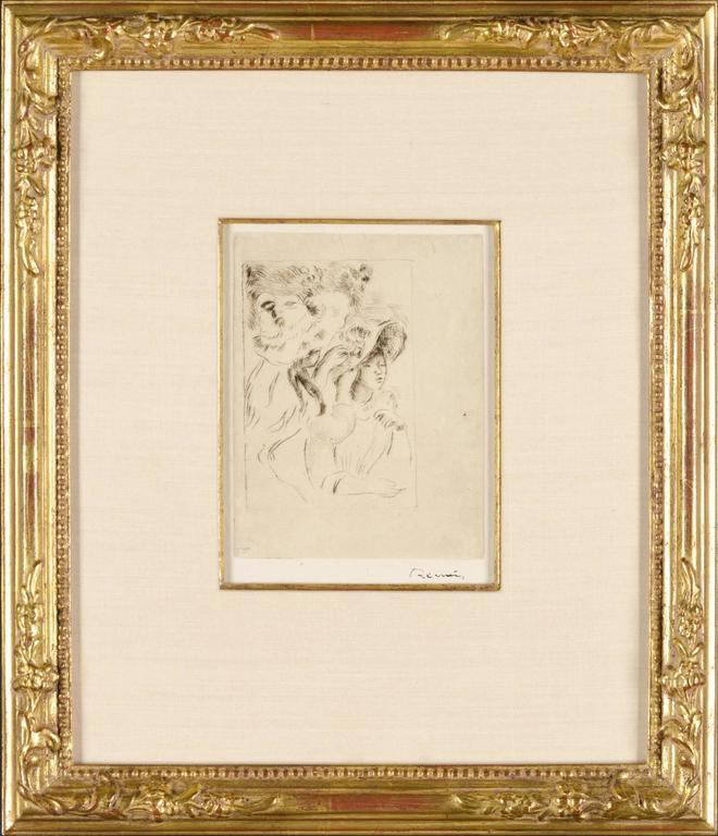 LE CHAPEAU EPINGLE (La fille de Berthe Morisot et sa cousine), 2e planche - Print by Pierre-Auguste Renoir