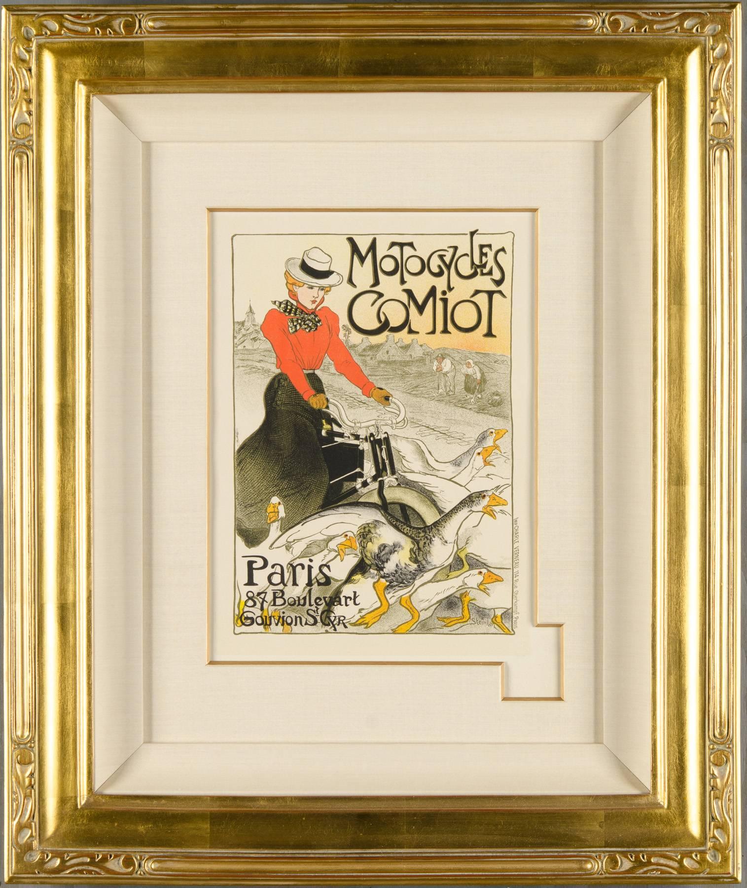 Motocycles Comiot - Print by Théophile Alexandre Steinlen