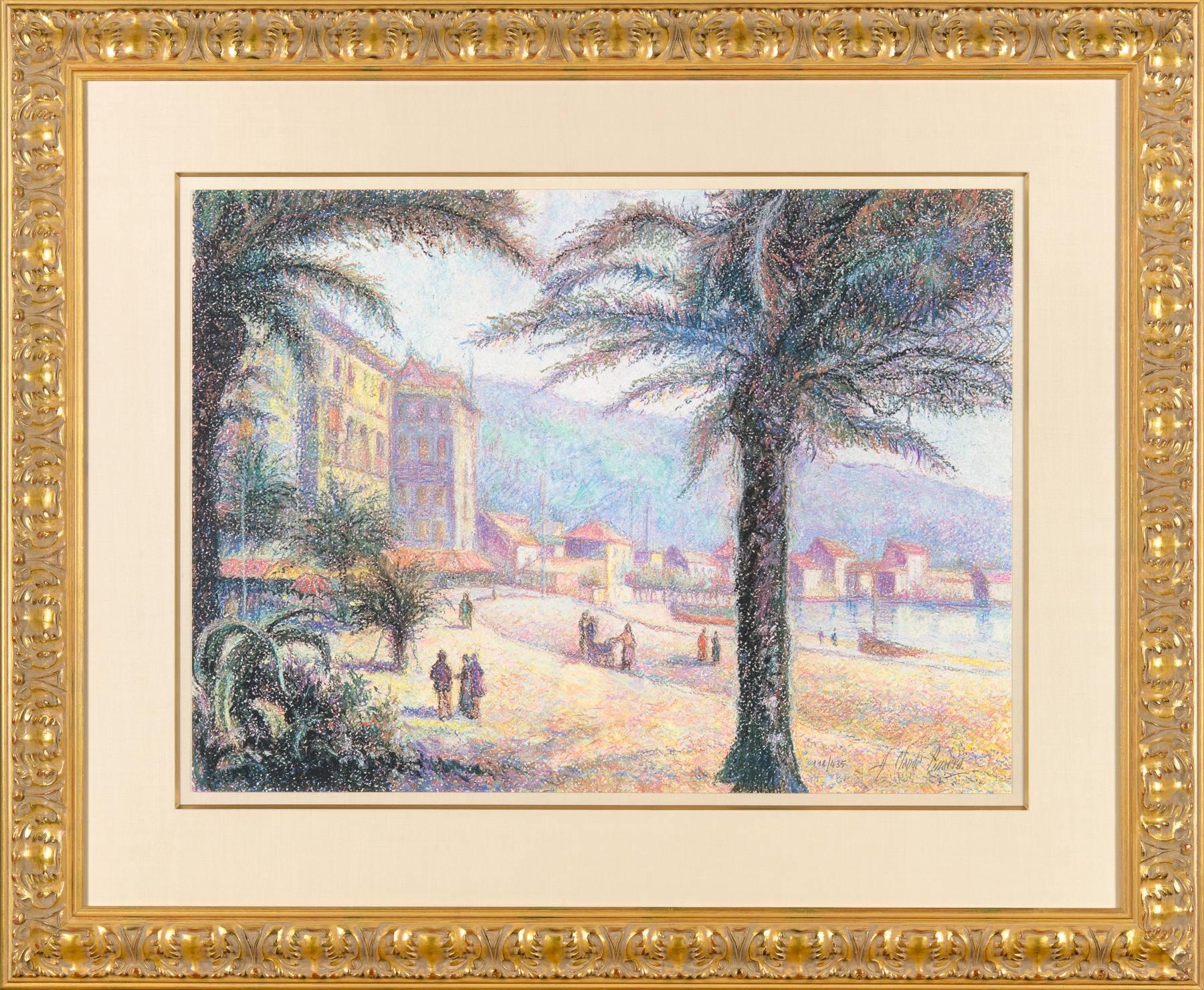 La PLage de Bordigherra - Print di Hughes Claude Pissarro