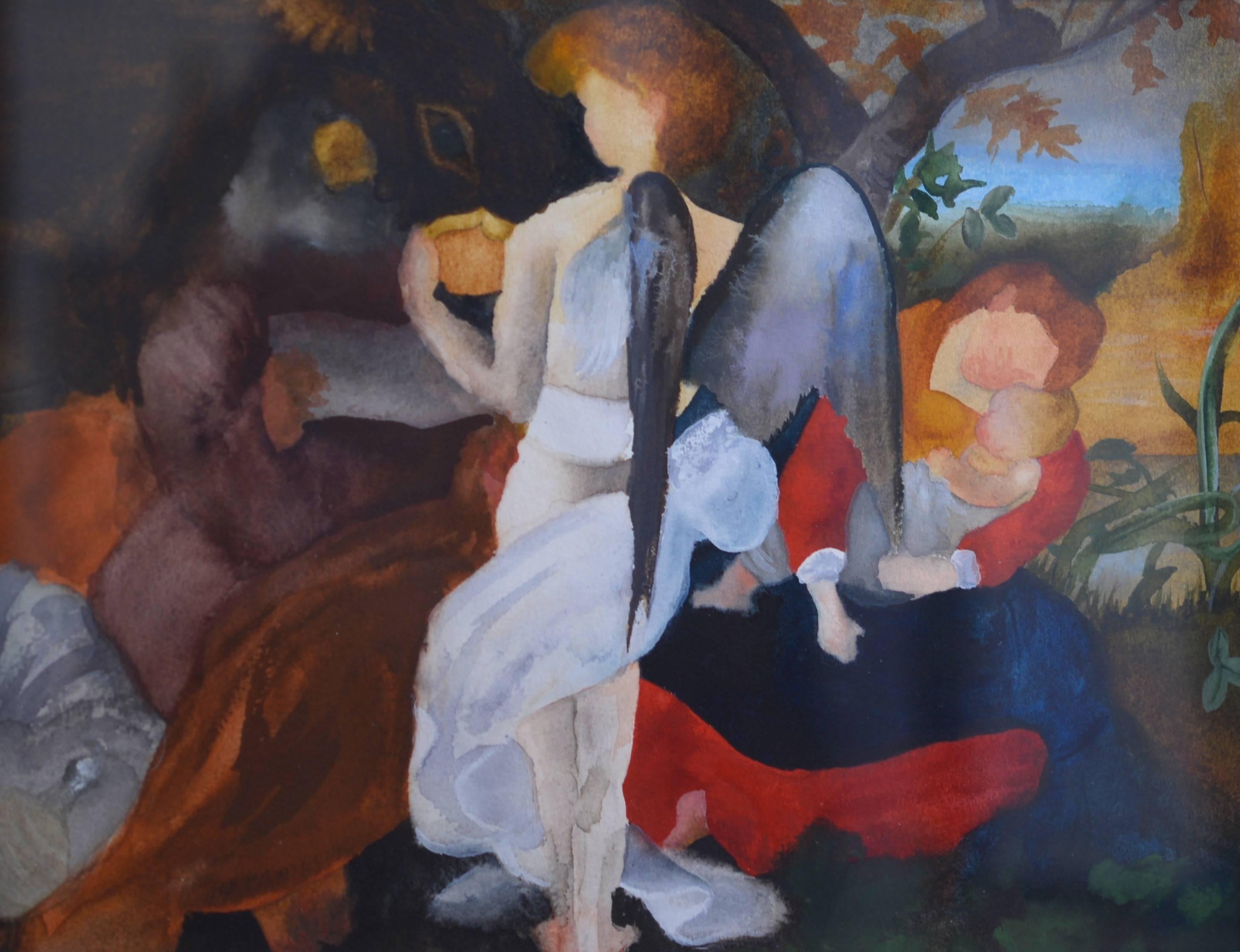 Elise Ansel Abstract Painting - Study I for Rest on the Flight Into Egypt