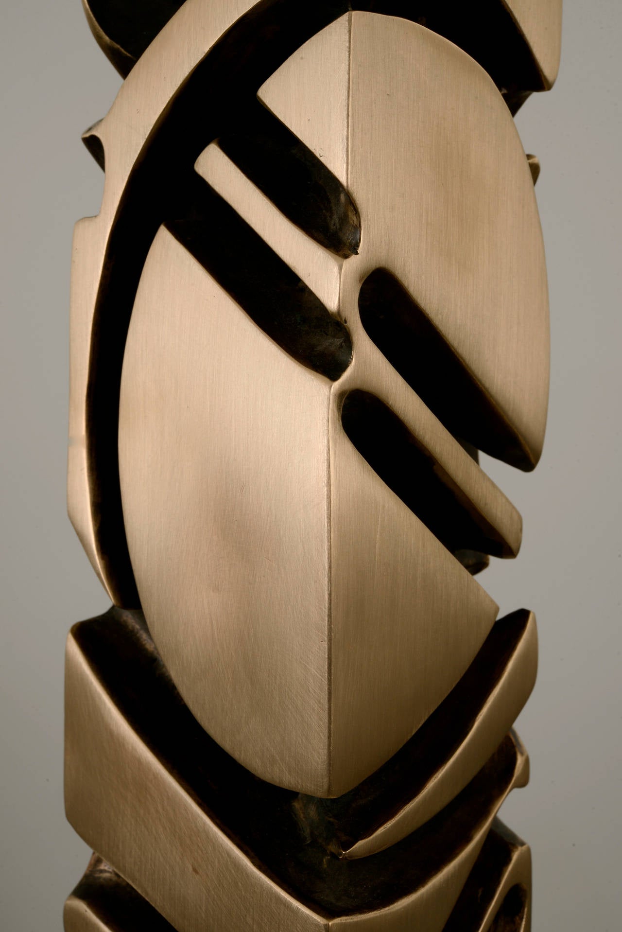 Totem - Abstract - Gold Abstract Sculpture by Nathaniel Hesse