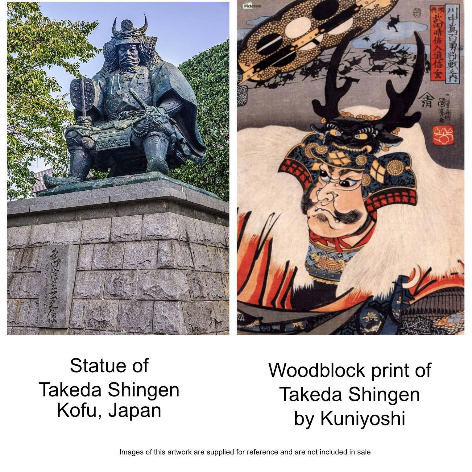 Spectacular Japanese Samurai Armor in the style of a legendary warrior - Beige Figurative Sculpture by Katchu Shi