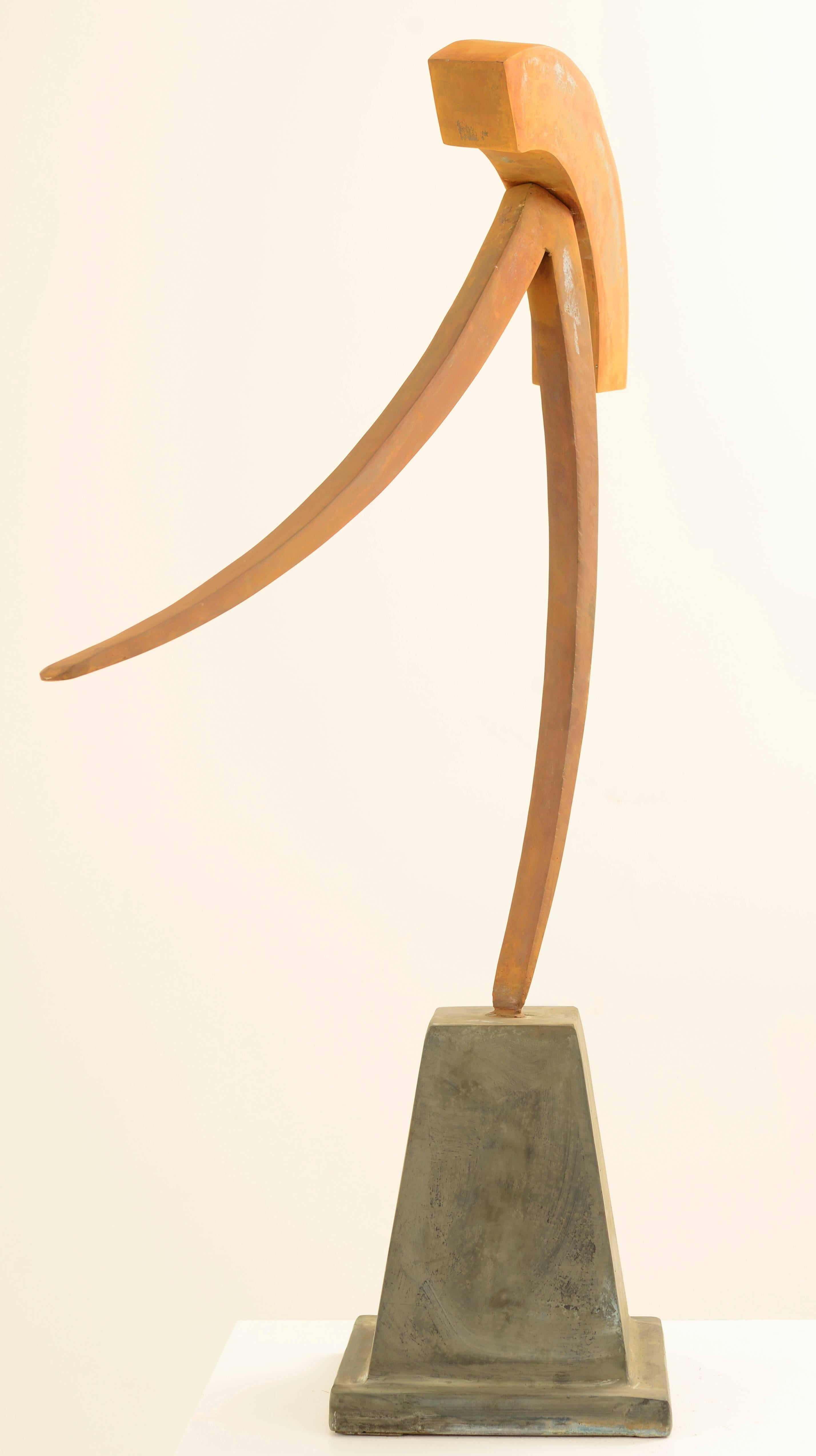 Dancer II - Brown Abstract Sculpture by Tim Klabunde