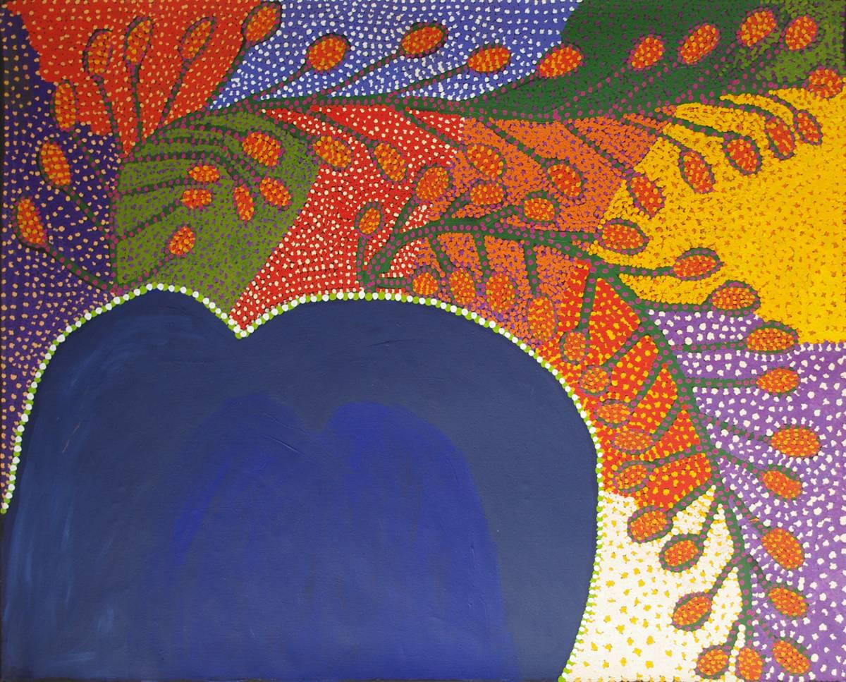 Ruby Tjangawa Williamson Landscape Painting - Ruby Williamson, Honey Grevillea contemporary abstract Australian Aboriginal Art