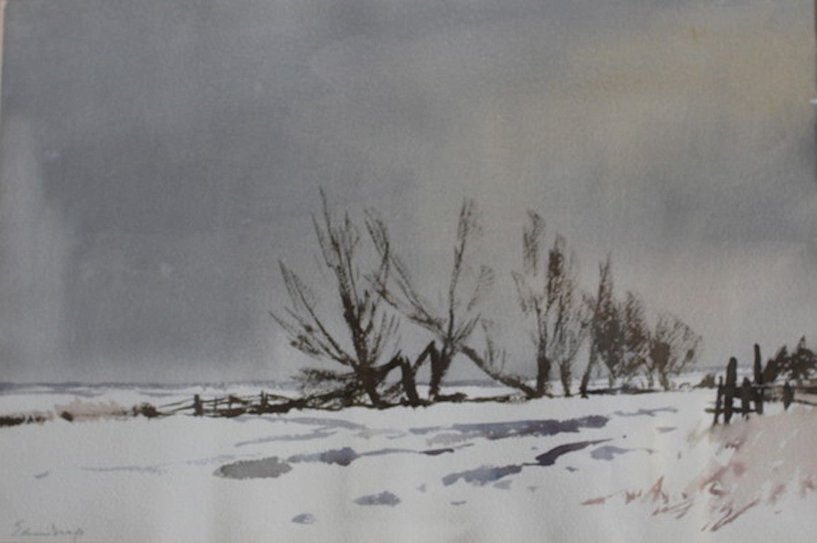 Edward Seago Landscape Art - St. Benet's Loke under Snow
