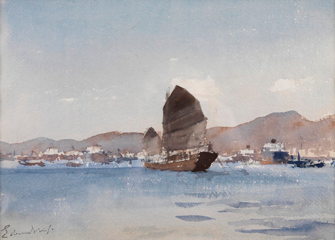 Edward Seago Landscape Art - Hong Kong Harbour