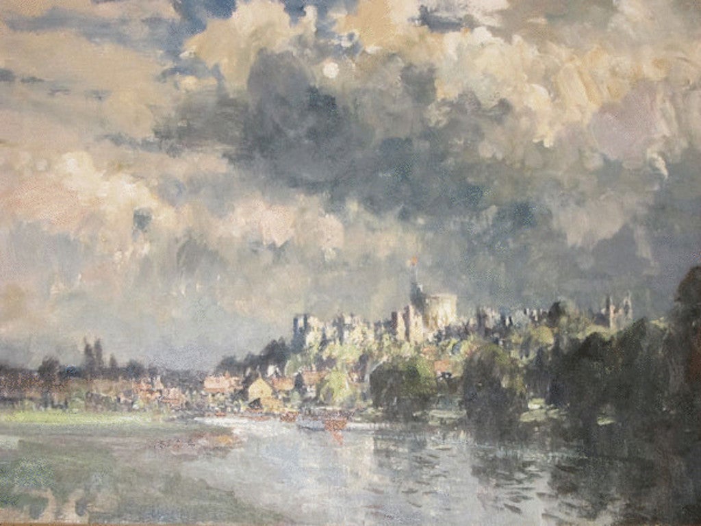 Edward Seago Landscape Painting - Windsor  Castle,  Sunlight  after  Storm