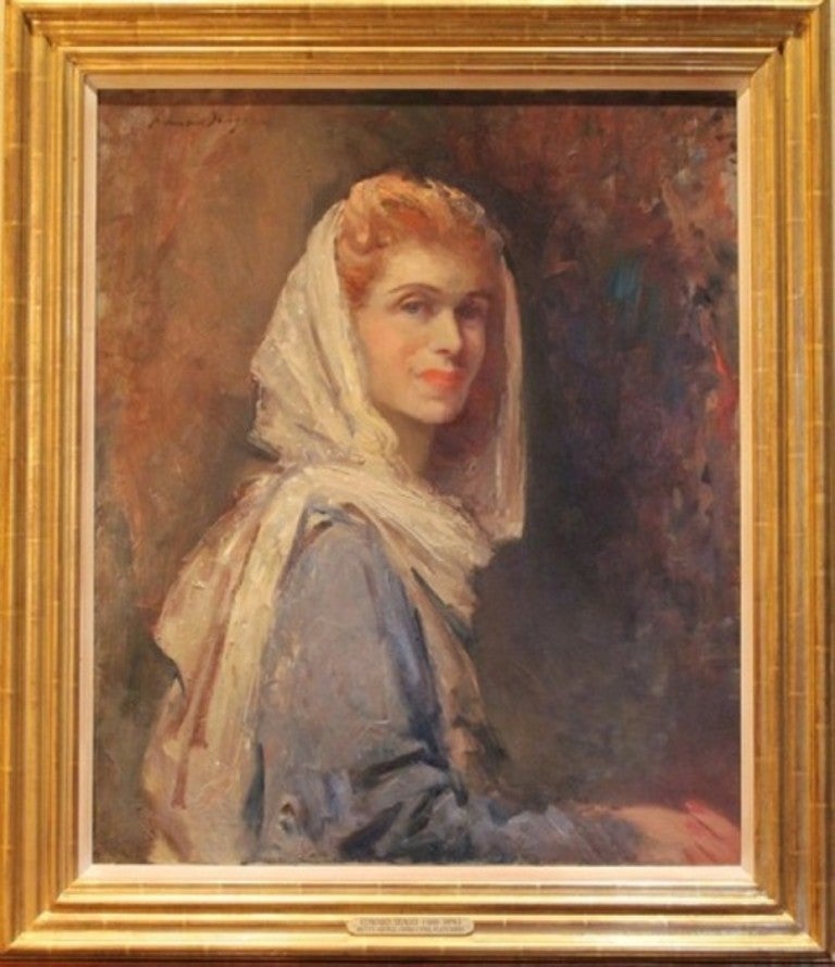 Edward Seago Portrait Painting - Portrait Of Betty Astell (Mrs. Cyrill Fletcher)