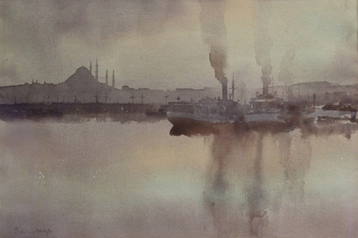 Edward Seago Landscape Painting - Dusk, Istanbul