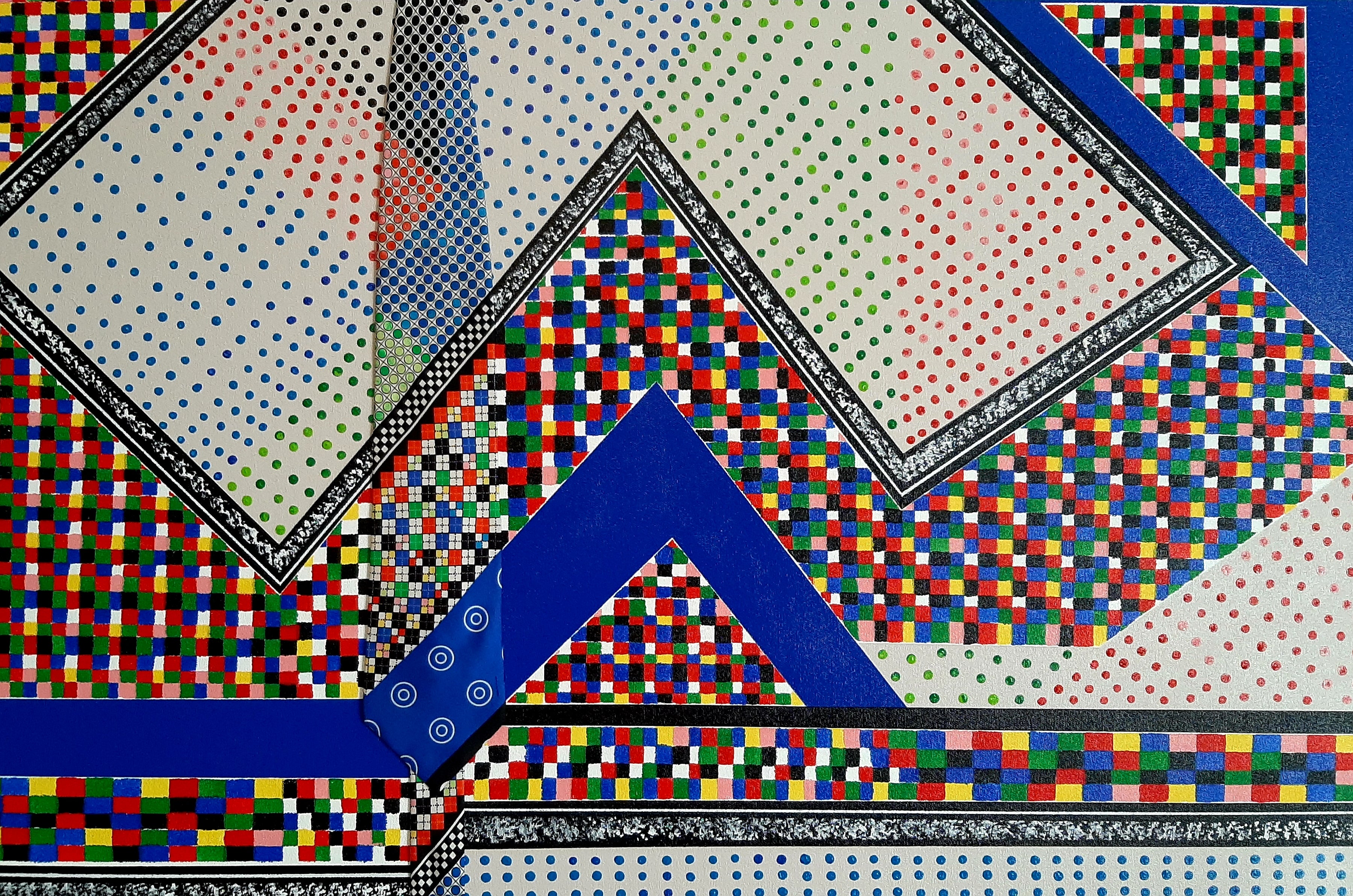 F. Gregory Brown Geometric Collage, Abstract Painting For Sale at 1stDibs