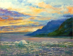 Ice Flows on Yakutat Bay, Oil Painting