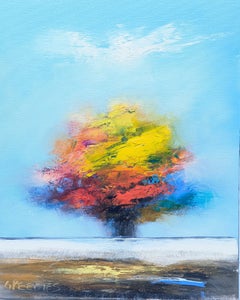 Arbre de saison, peinture à l'huile