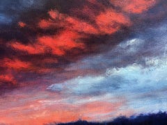 Twilight: Red Clouds, Plum Ground, Oil Painting