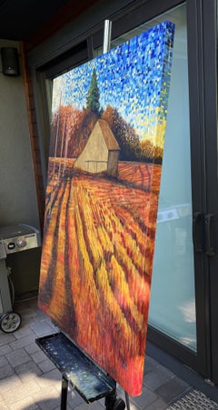 « Le gardien de la terre », « Champ rouge », peinture originale