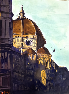 Florence at Dawn, Original Painting