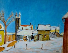Inverno nel Vermont, dipinto a olio