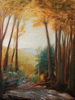 Tree Over River, Oil Painting
