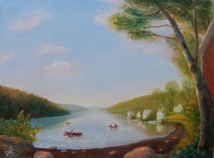 On the Pond, Oil Painting