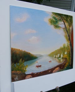 On the Pond, Oil Painting