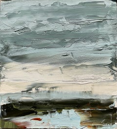 "Marea di quiete", dipinto astratto a olio