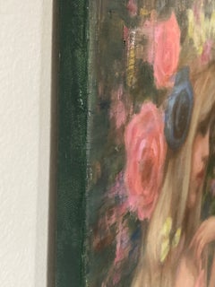 Pear Blossoms and Sweet Peas, Oil Painting