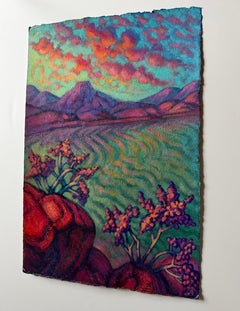 Puesta de sol en Abiquiu, Sombra en Pedernal, cuadro original