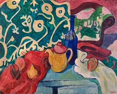 Pêches et poires, peinture originale