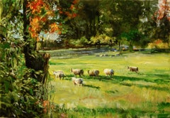 Timid Sheep, Oil Painting