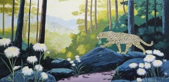 Felidae. Forest Dance, Oil Painting