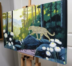 Felidae. Forest Dance, Oil Painting