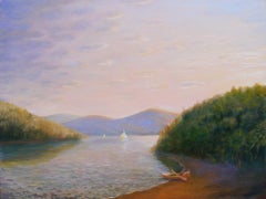 Sunset Pond, Oil Painting