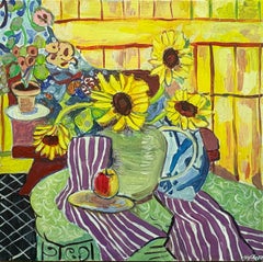 Sunflowers in a Pitcher, Original Painting