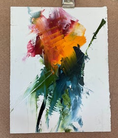« Ember in Bloom », peinture à l'huile abstraite