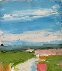 Vue de l'après-midi, II, peinture abstraite à l'huile