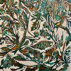 Jardin sauvage, peinture abstraite